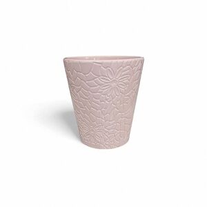 NWOT Pink ceramic vase, flower pattern, about 5.5"H x 4.5"W inch.  2FOR$10